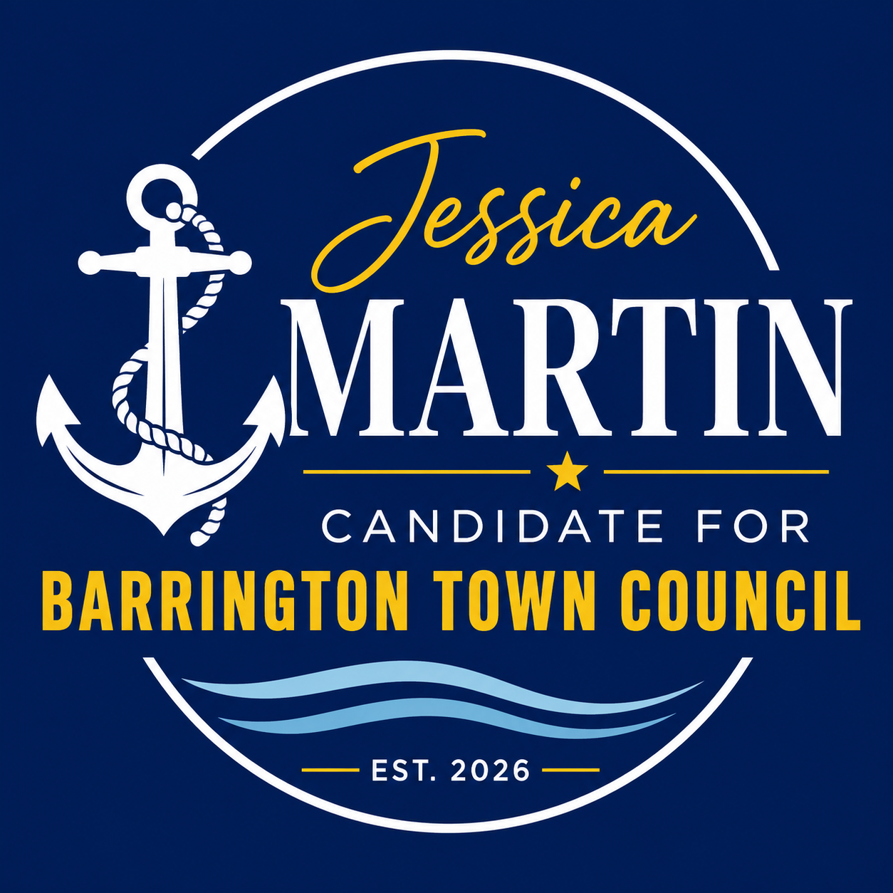Jessica Martin for Barrington Town Council yard sign
